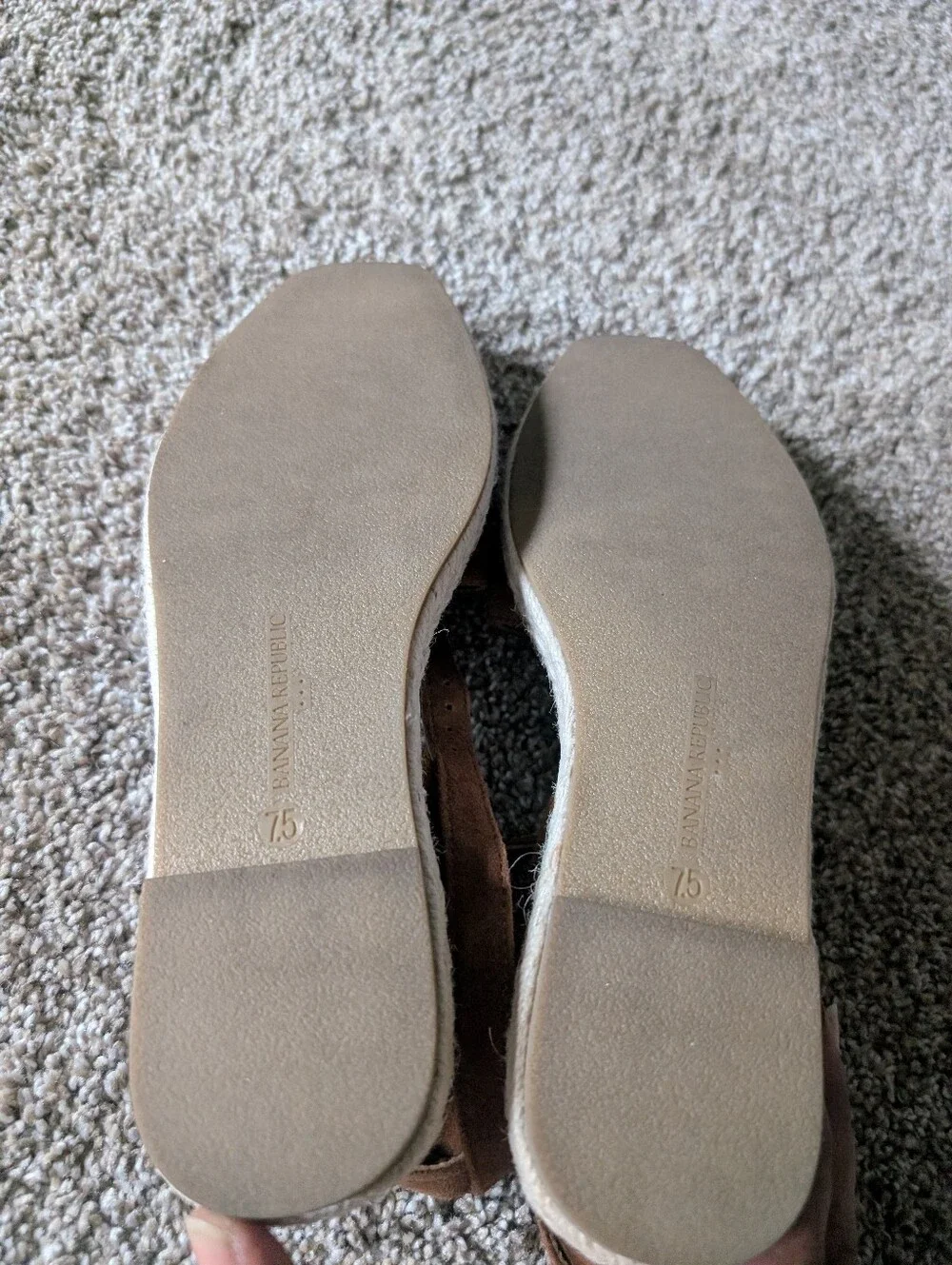 Banana Republic Neutral Brown Suede Women's Espadrilles Sandals Size 7.5
